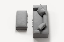 NOMAD - 2 Seater with Pouf - Brushed Cotton Light Gray