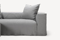 NOMAD - 2 Seater with Pouf - Brushed Cotton Light Gray
