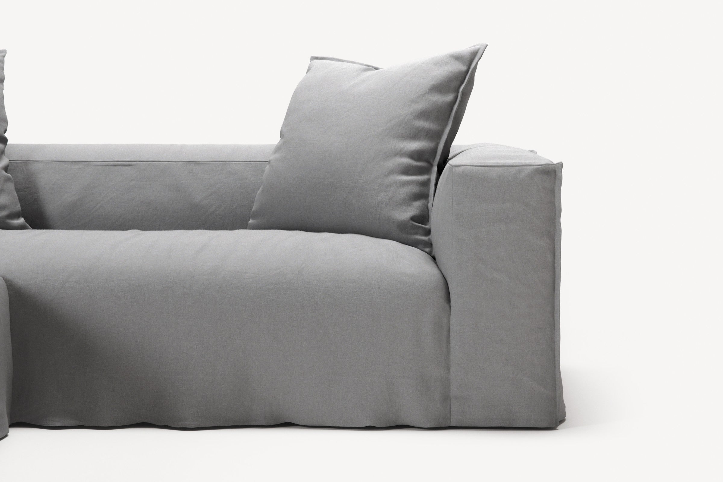 NOMAD - 2 Seater with Pouf - Brushed Cotton Light Gray