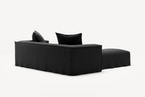 NOMAD - 2 Seater with Pouf - Pure Linen Dark Charcoal