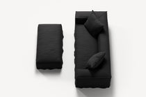 NOMAD - 2 Seater with Pouf - Pure Linen Dark Charcoal