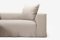 NOMAD - 2 Seater with Pouf - Pure Linen Off-White