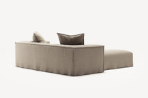 NOMAD - 2 Seater with Pouf - Pure Linen Sandy Beige
