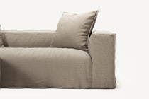 NOMAD - 2 Seater with Pouf - Pure Linen Sandy Beige
