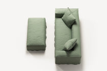 NOMAD - 2 Seater with Pouf - Pure Linen Vivid Green