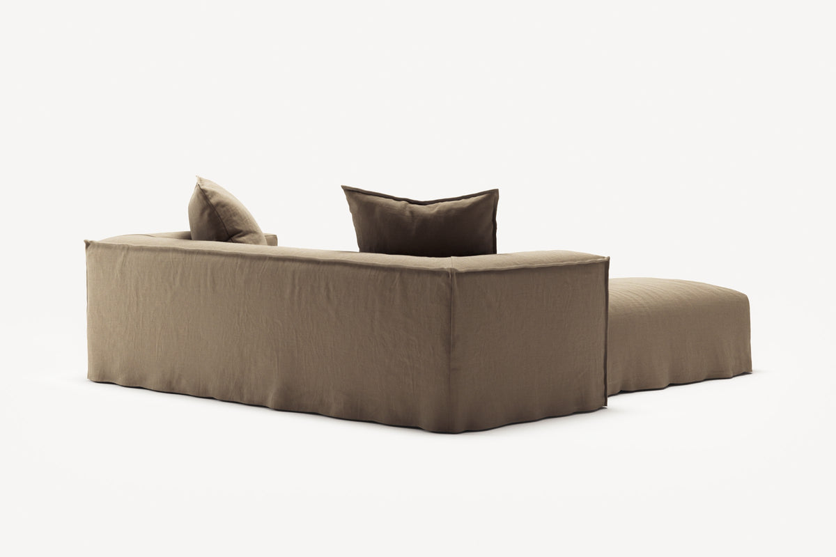 NOMAD - 2 Seater with Pouf - Pure Linen Natural