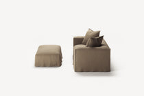 NOMAD - 2 Seater with Pouf - Pure Linen Natural