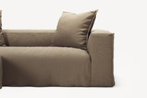 NOMAD - 2 Seater with Pouf - Pure Linen Natural