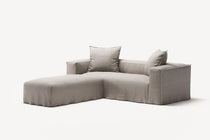 NOMAD - 2 Seater with Pouf - Textured Blend Beige