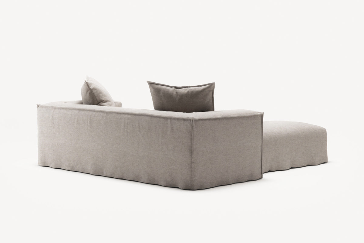 NOMAD - 2 Seater with Pouf - Textured Blend Beige