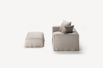 NOMAD - 2 Seater with Pouf - Textured Blend Beige