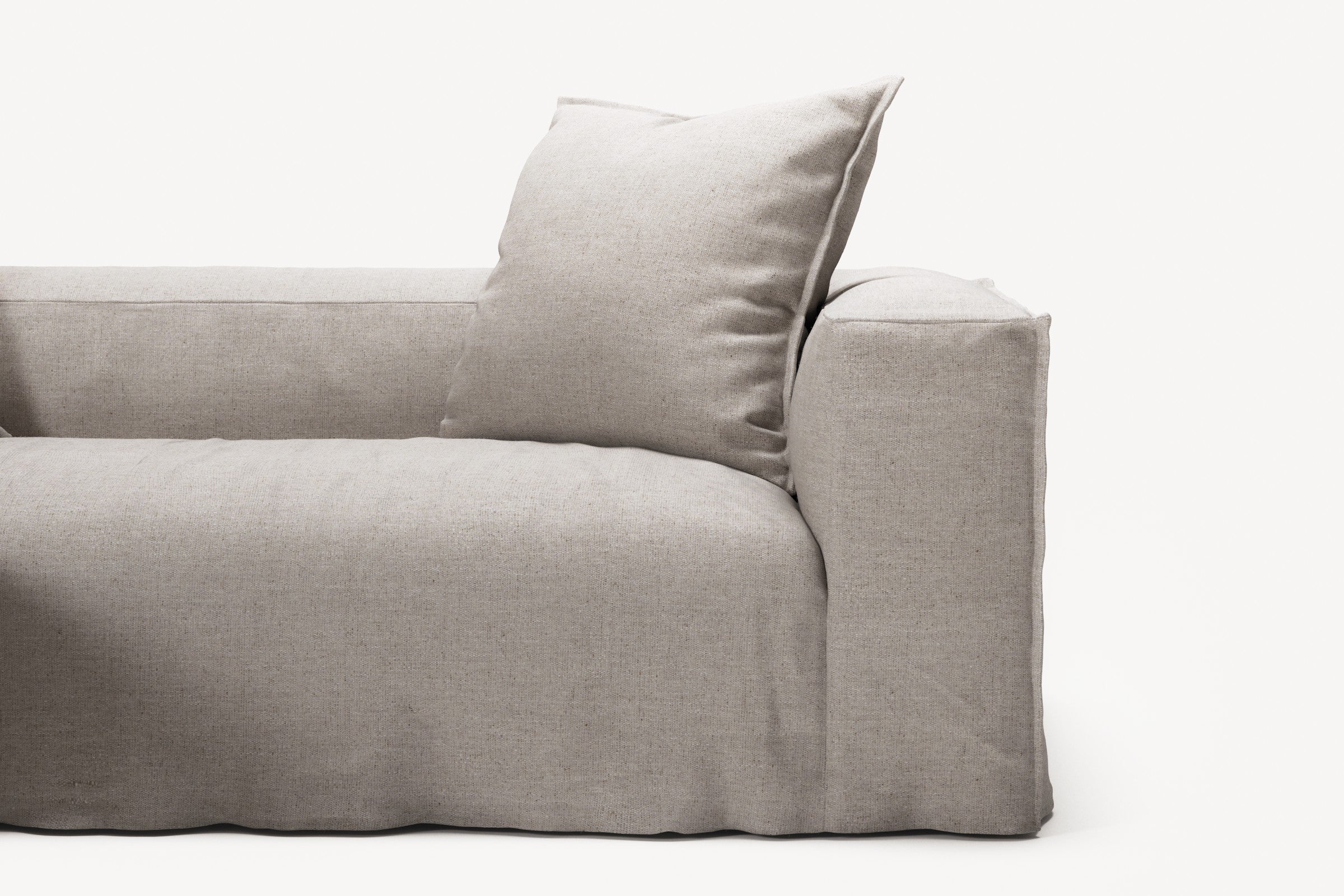 NOMAD - 2 Seater with Pouf - Textured Blend Beige