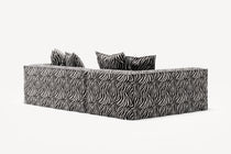 NOMAD - 3 Seater with Chaise Lounge - Left - Chenille Jacquard Zebra Black White
