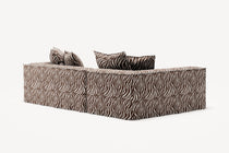 NOMAD - 3 Seater with Chaise Lounge - Left - Chenille Jacquard Zebra Brown White