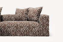 NOMAD - 3 Seater with Chaise Lounge - Left - Chenille Jacquard Zebra Brown White