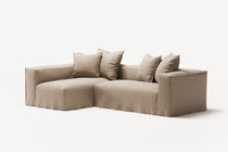 NOMAD - 3 Seater with Chaise Lounge - Left - Brushed Cotton Sandy Beige