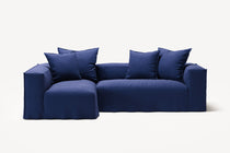 NOMAD - 3 Seater with Chaise Lounge - Left - Brushed Cotton Dark Blue