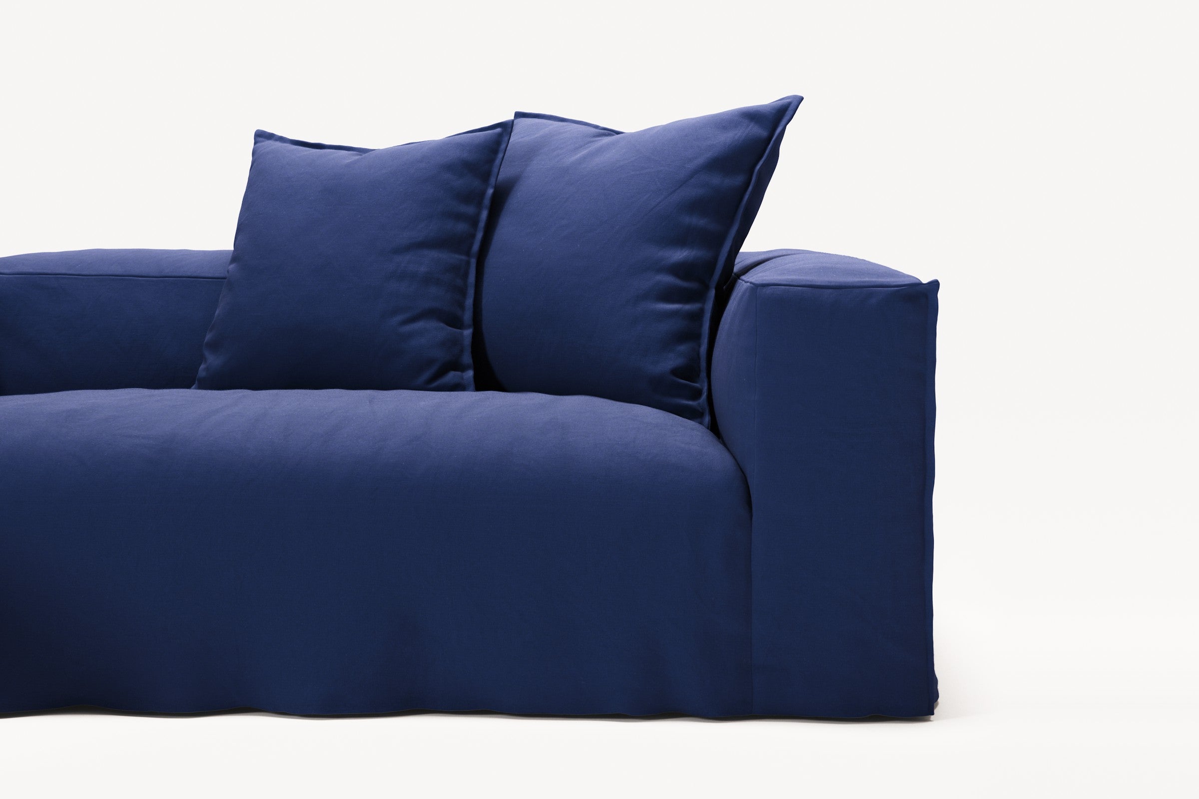 NOMAD - 3 Seater with Chaise Lounge - Left - Brushed Cotton Dark Blue