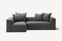 NOMAD - 3 Seater with Chaise Lounge - Left - Brushed Cotton Dark Gray