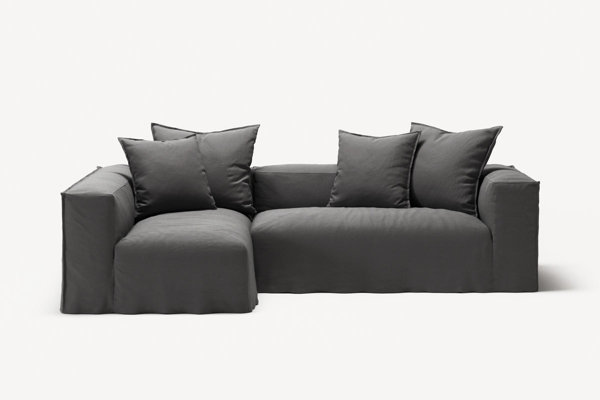 NOMAD - 3 Seater with Chaise Lounge - Left - Brushed Cotton Dark Gray