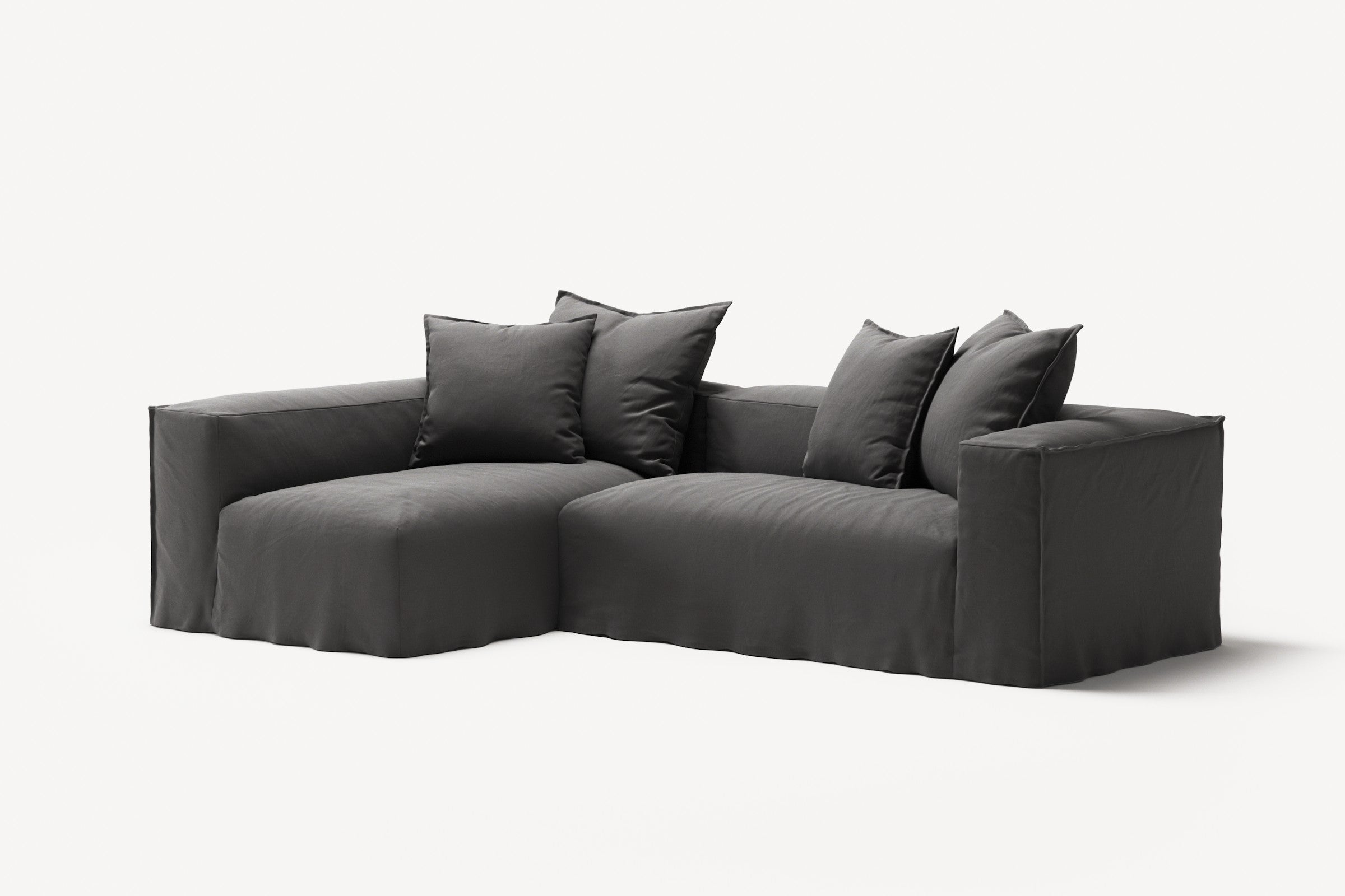 NOMAD - 3 Seater with Chaise Lounge - Left - Brushed Cotton Dark Gray
