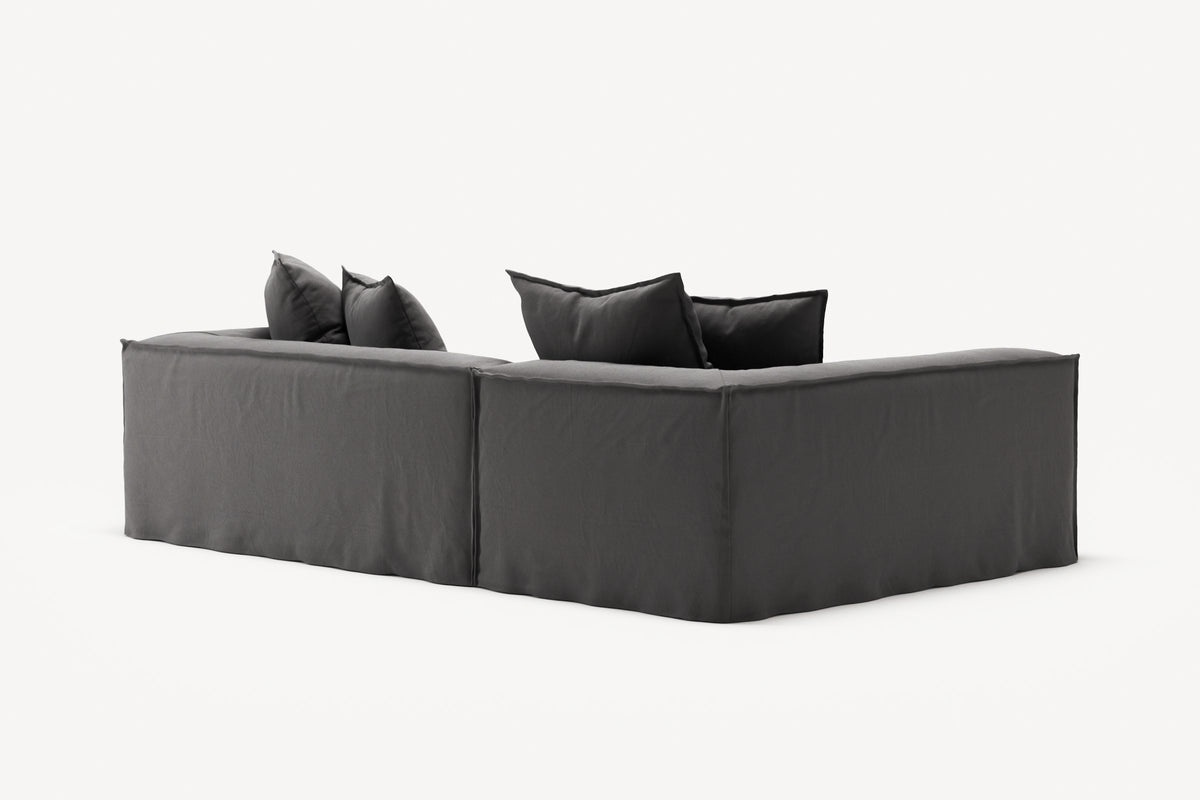 NOMAD - 3 Seater with Chaise Lounge - Left - Brushed Cotton Dark Gray