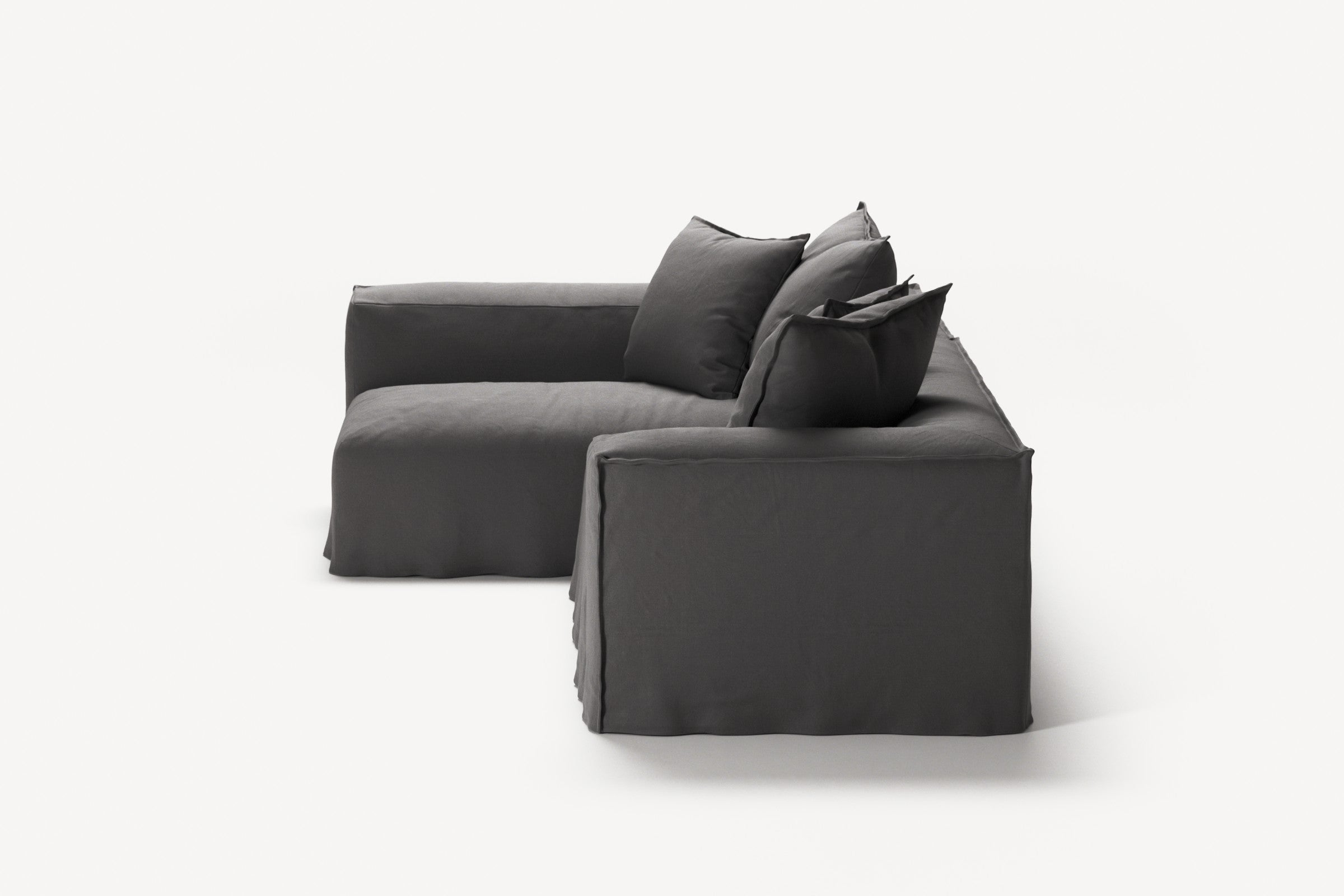 NOMAD - 3 Seater with Chaise Lounge - Left - Brushed Cotton Dark Gray