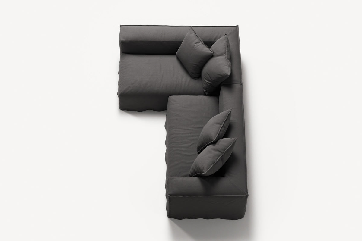 NOMAD - 3 Seater with Chaise Lounge - Left - Brushed Cotton Dark Gray