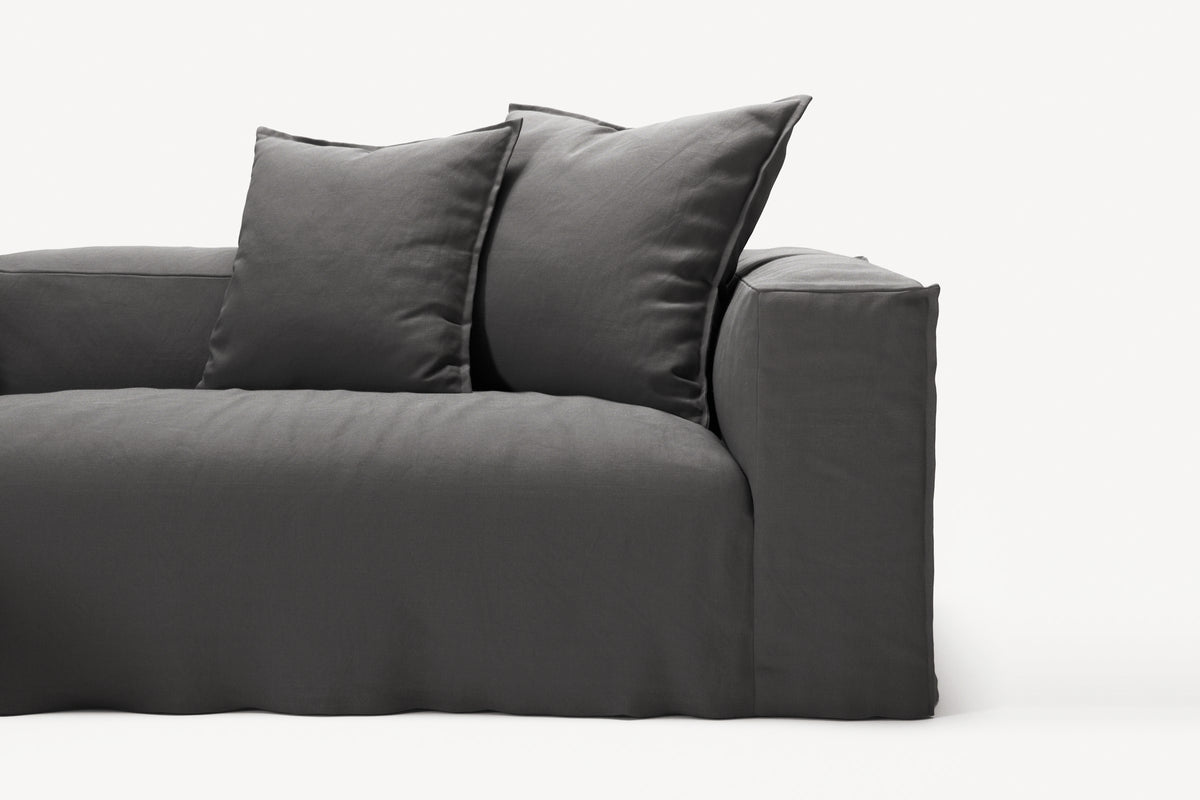 NOMAD - 3 Seater with Chaise Lounge - Left - Brushed Cotton Dark Gray