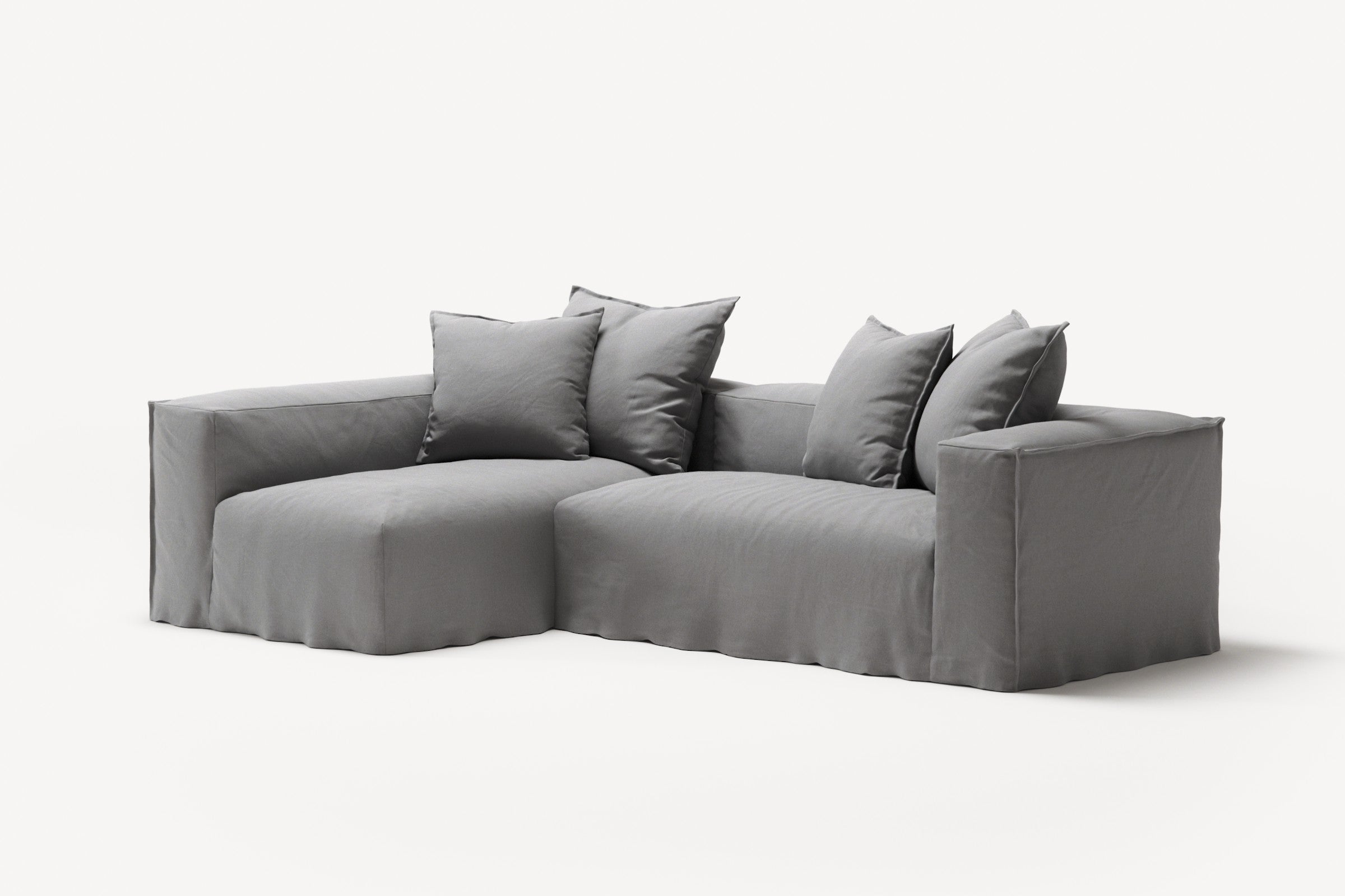 NOMAD - 3 Seater with Chaise Lounge - Left - Brushed Cotton Light Gray