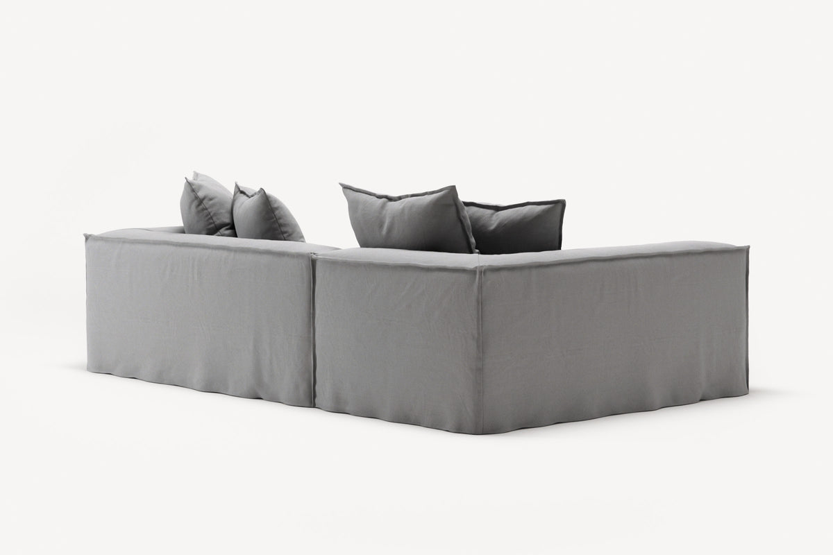 NOMAD - 3 Seater with Chaise Lounge - Left - Brushed Cotton Light Gray