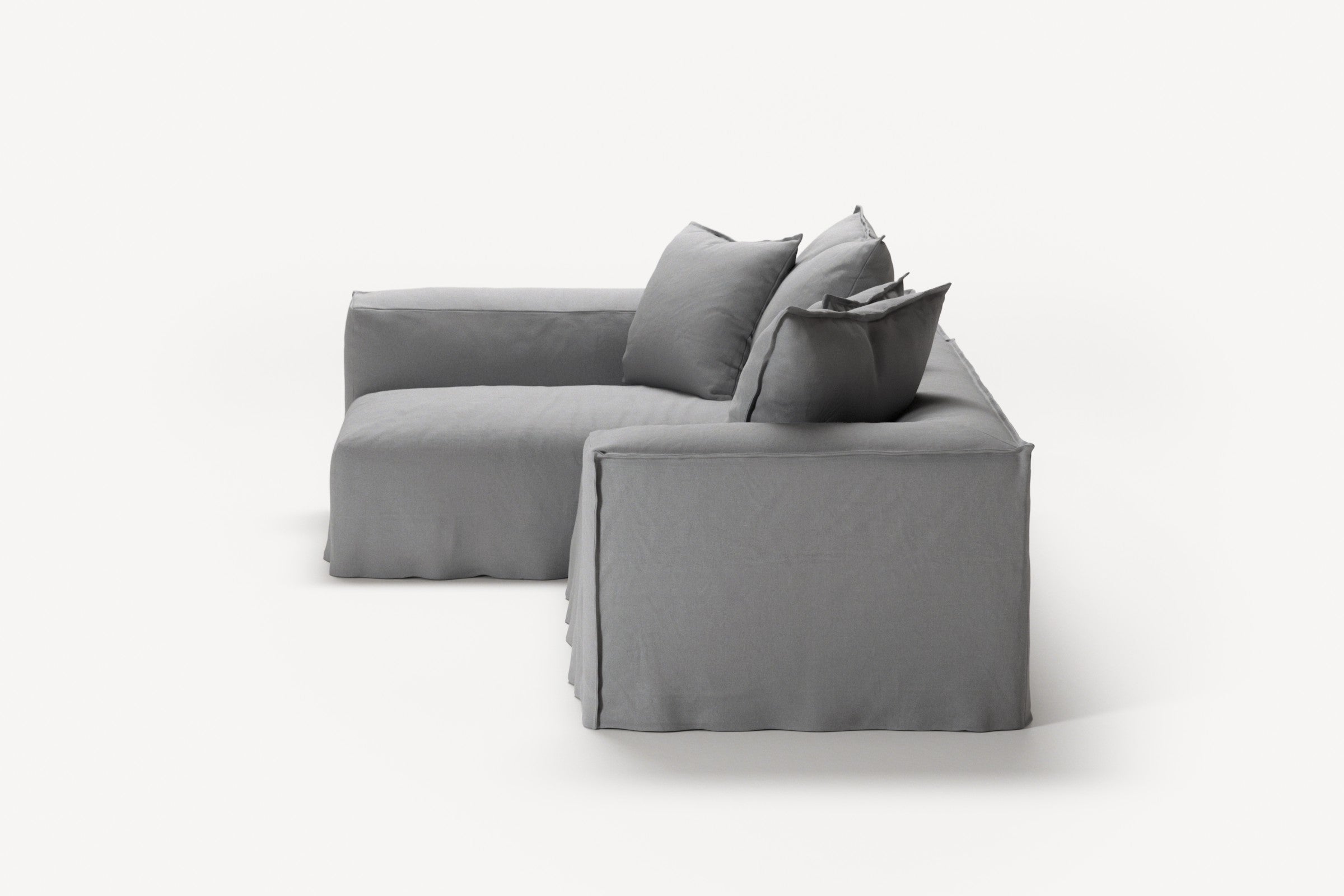 NOMAD - 3 Seater with Chaise Lounge - Left - Brushed Cotton Light Gray