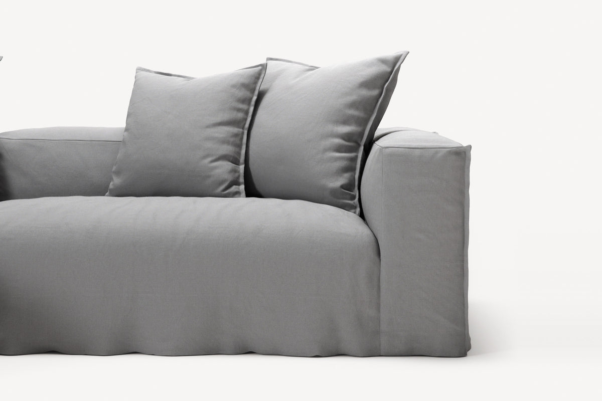 NOMAD - 3 Seater with Chaise Lounge - Left - Brushed Cotton Light Gray