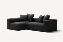 NOMAD - 3 Seater with Chaise Lounge - Left - Pure Linen Dark Charcoal
