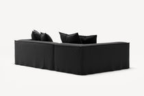 NOMAD - 3 Seater with Chaise Lounge - Left - Pure Linen Dark Charcoal