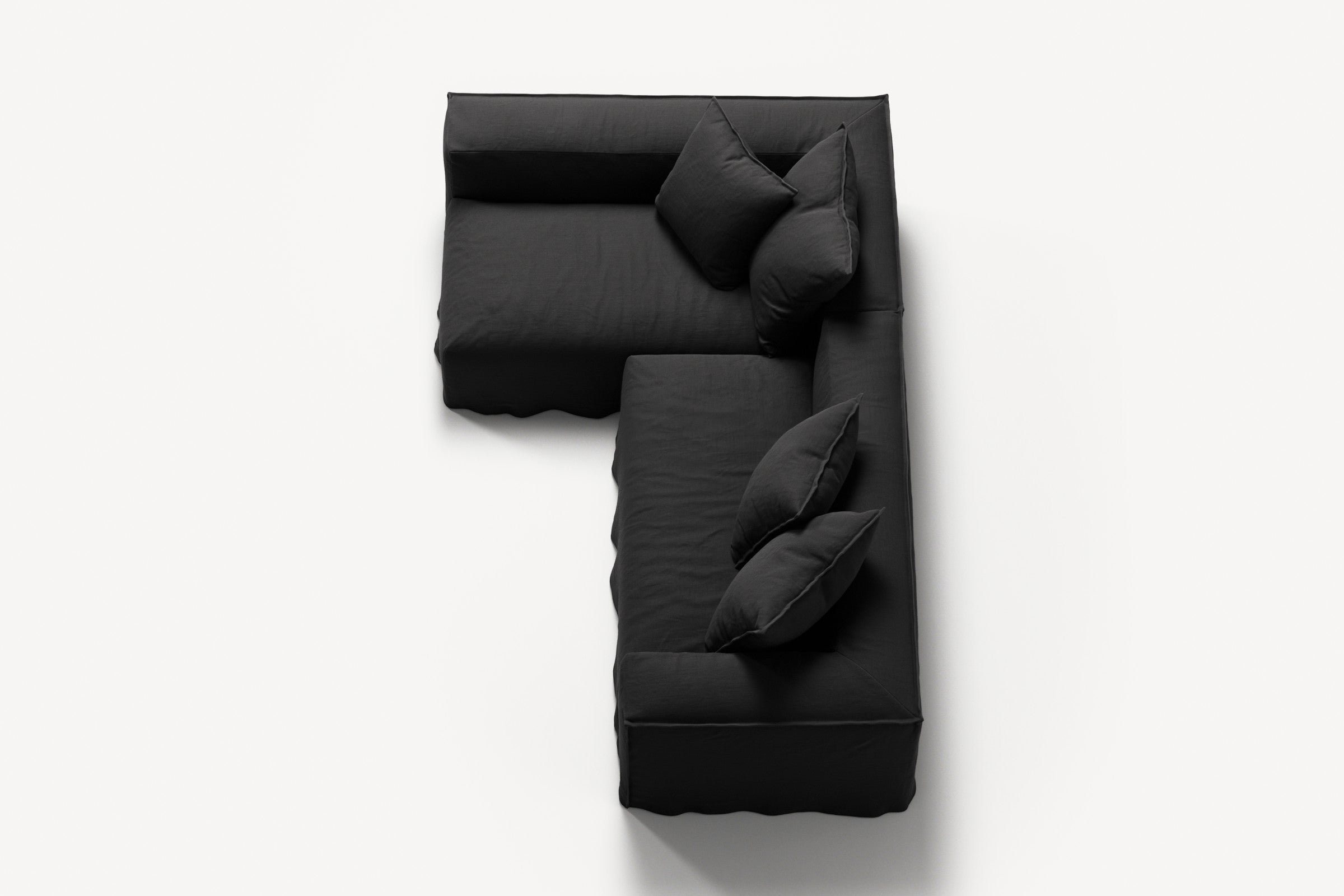 NOMAD - 3 Seater with Chaise Lounge - Left - Pure Linen Dark Charcoal