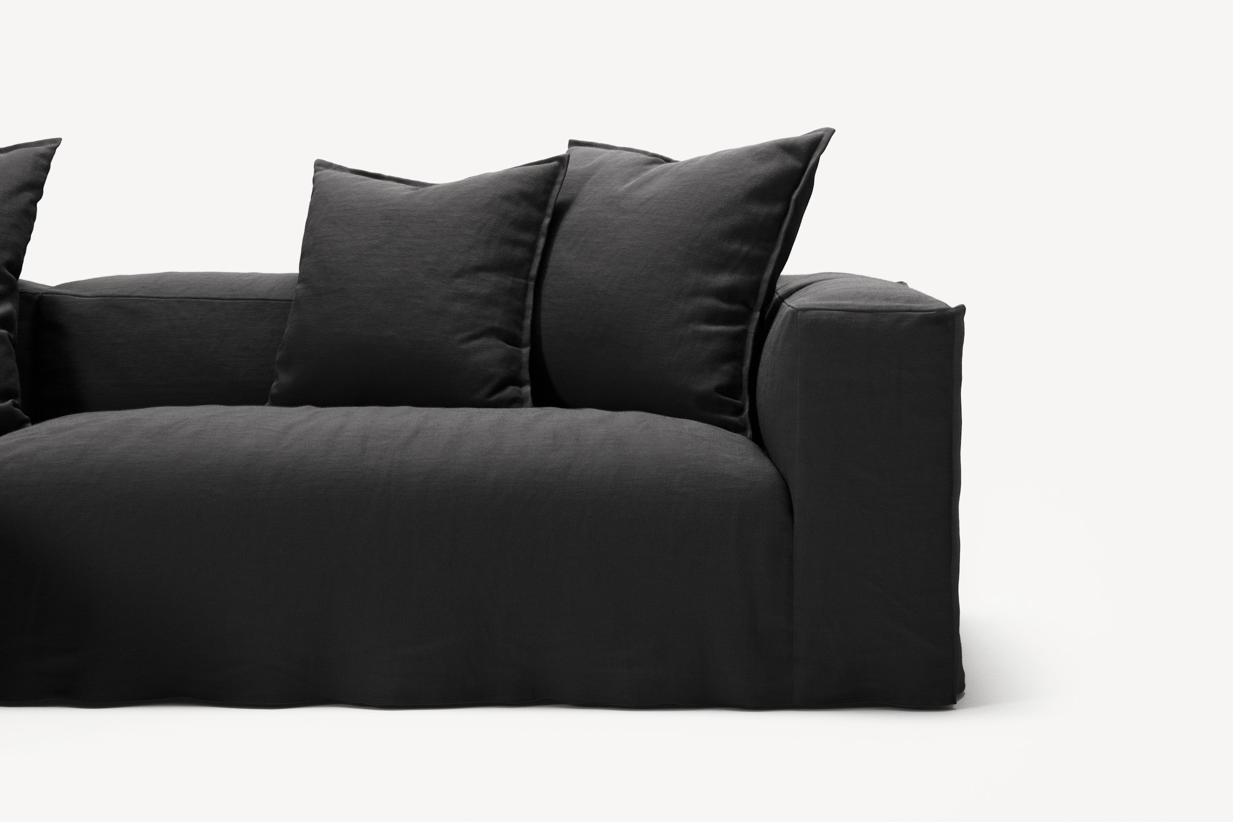 NOMAD - 3 Seater with Chaise Lounge - Left - Pure Linen Dark Charcoal