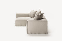 NOMAD - 3 Seater with Chaise Lounge - Left - Pure Linen Off-White