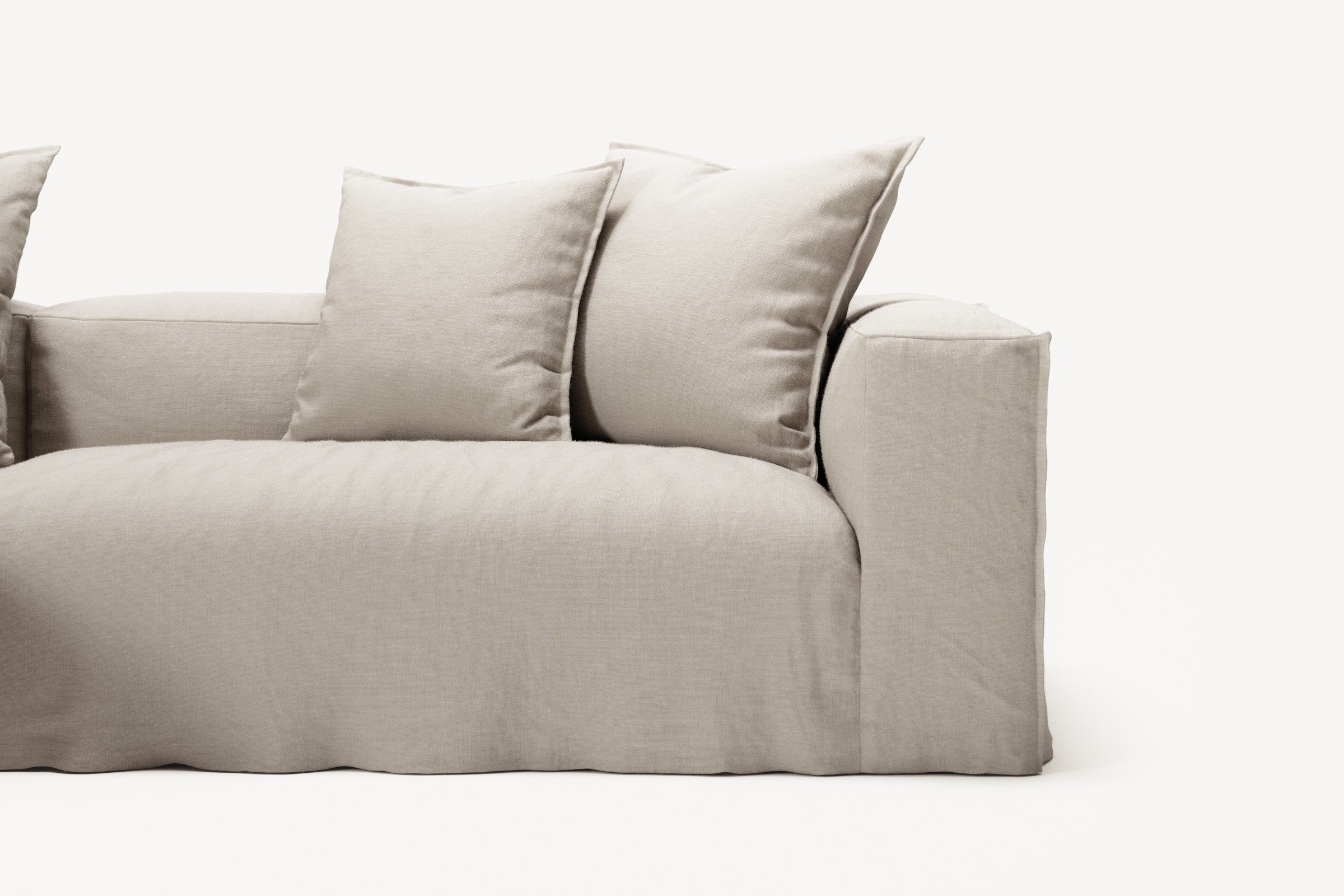 NOMAD - 3 Seater with Chaise Lounge - Left - Pure Linen Off-White