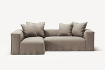 NOMAD - 3 Seater with Chaise Lounge - Left - Pure Linen Pale Gray