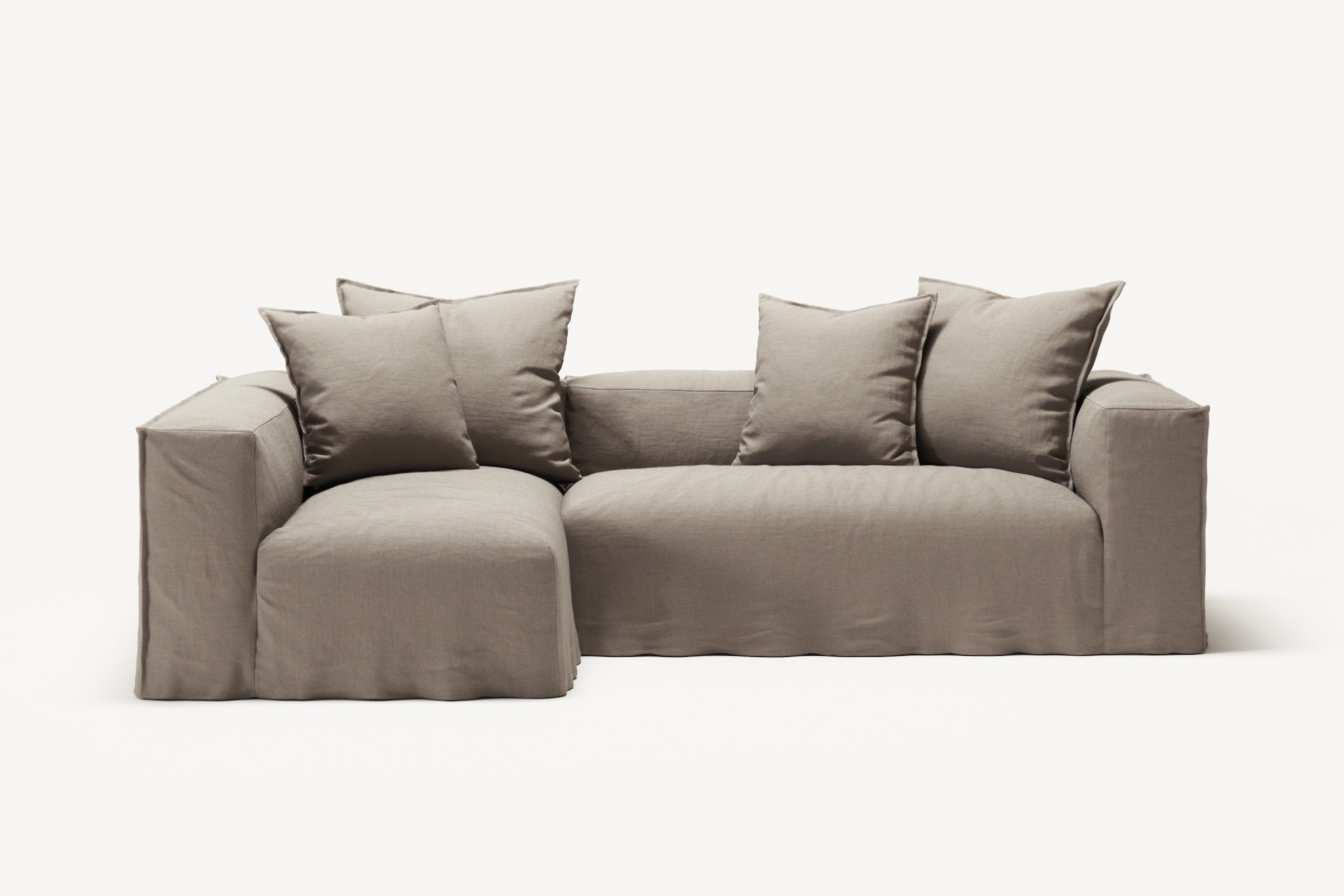 NOMAD - 3 Seater with Chaise Lounge - Left - Pure Linen Pale Gray