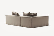 NOMAD - 3 Seater with Chaise Lounge - Left - Pure Linen Pale Gray