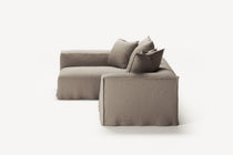 NOMAD - 3 Seater with Chaise Lounge - Left - Pure Linen Pale Gray