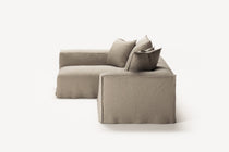 NOMAD - 3 Seater with Chaise Lounge - Left - Pure Linen Sandy Beige