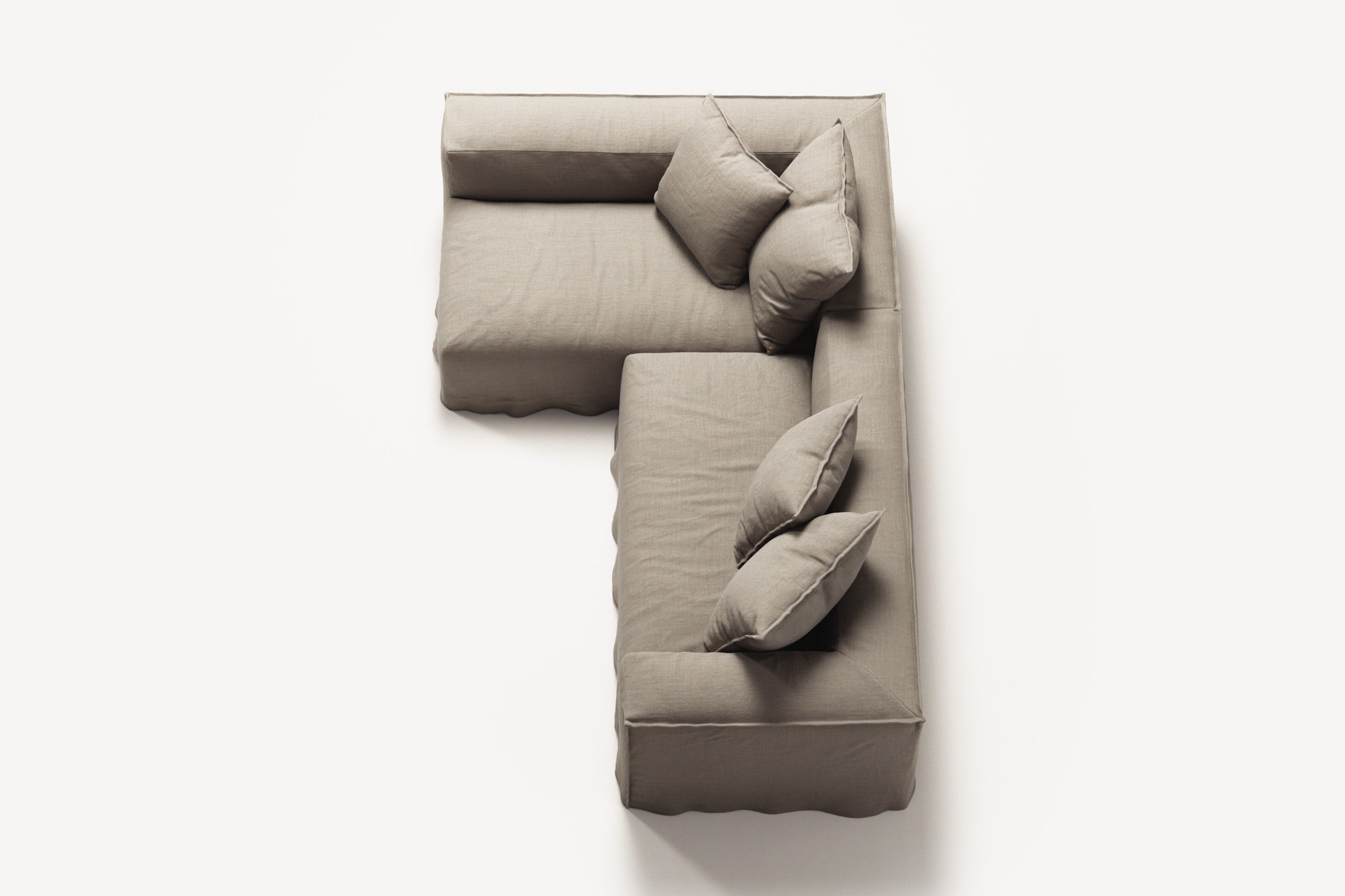 NOMAD - 3 Seater with Chaise Lounge - Left - Pure Linen Sandy Beige