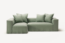NOMAD - 3 Seater with Chaise Lounge - Left - Pure Linen Vivid Green