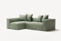 NOMAD - 3 Seater with Chaise Lounge - Left - Pure Linen Vivid Green