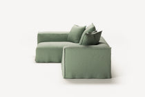 NOMAD - 3 Seater with Chaise Lounge - Left - Pure Linen Vivid Green