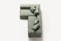 NOMAD - 3 Seater with Chaise Lounge - Left - Pure Linen Vivid Green