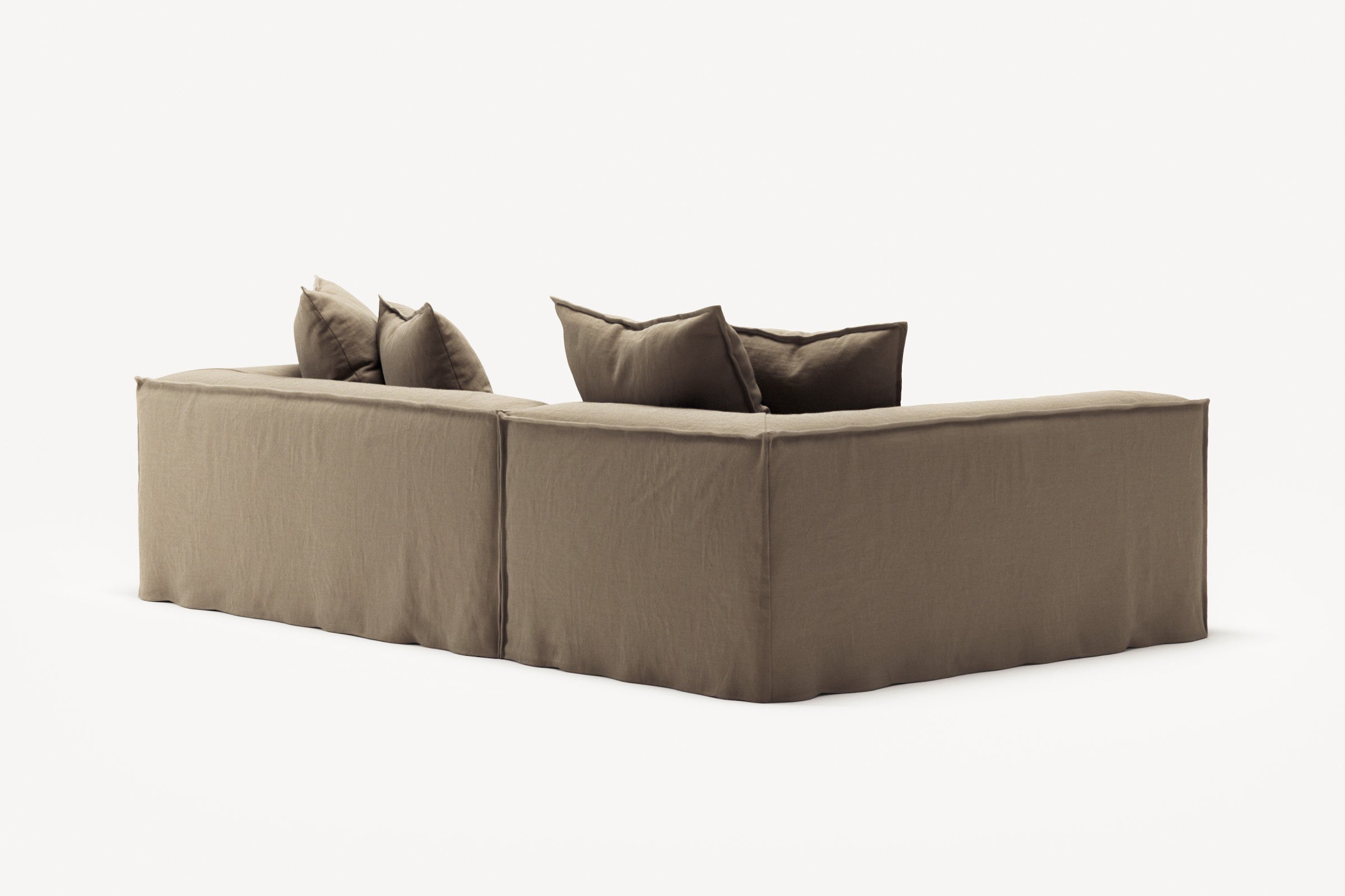 NOMAD - 3 Seater with Chaise Lounge - Left - Pure Linen Natural